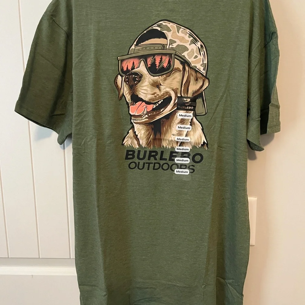 Men's Olive Green Pocket Tee Burlebo Medium NWT - Picture 2 of 2